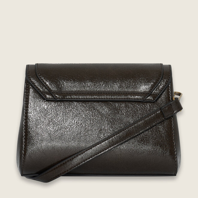 Crinkle crossover box ( Dark brown )