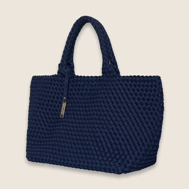 Neopreen woven shopper ( Donker blauw )