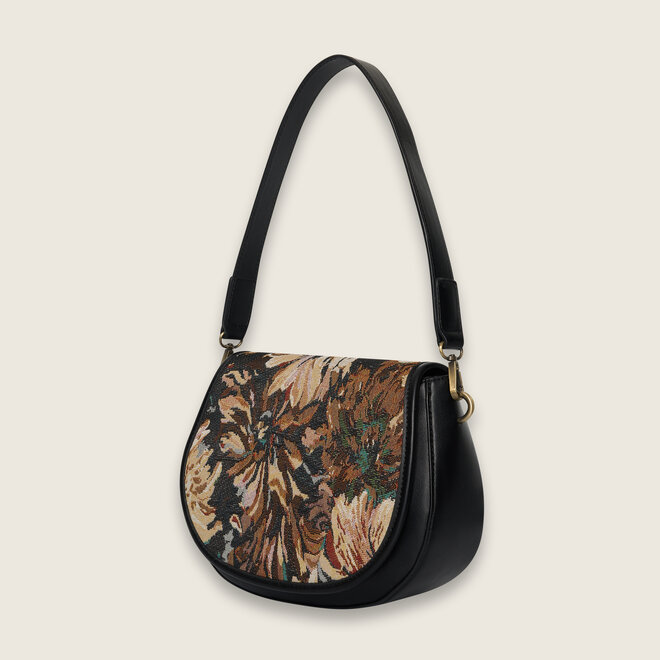 jacquard shoulderbag ( Zwart )