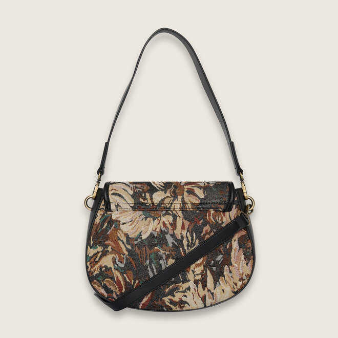 jacquard shoulderbag ( Zwart )