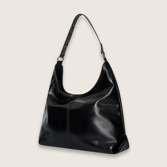 snake detail hobo ( Black )