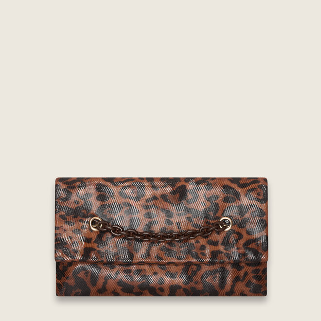 Leo glossy clutch ( Cognac )