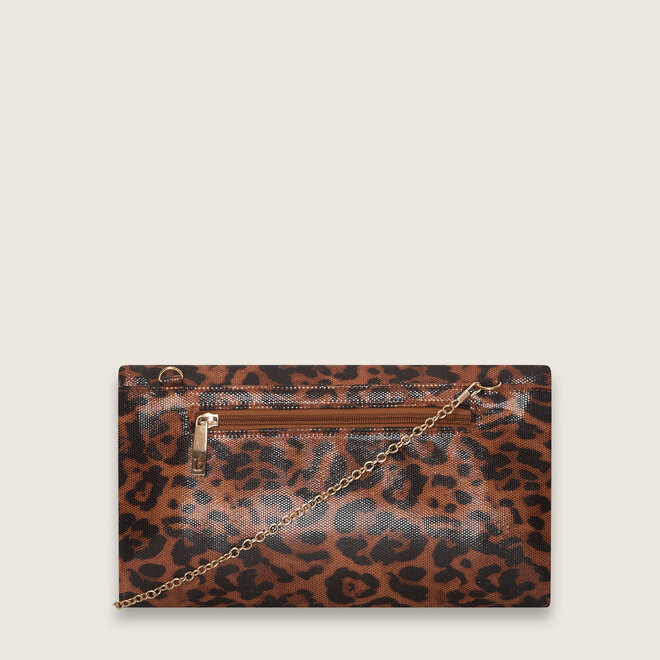 Leo glossy clutch ( Cognac )