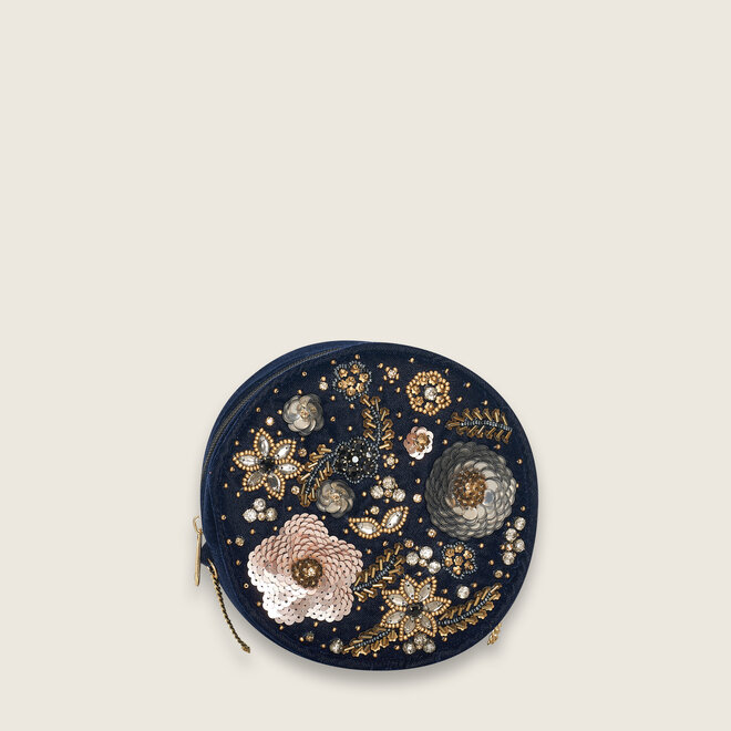 Sequins clutch round ( Black )