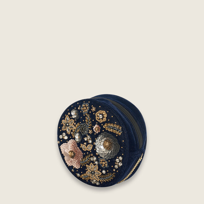 Sequins clutch round ( Zwart )