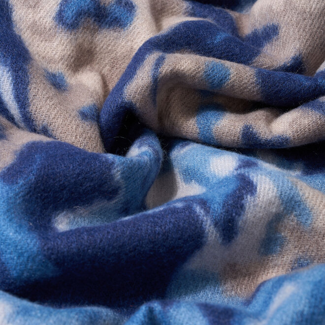 scarf cashmink flower ( Blue)