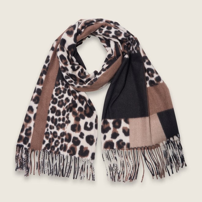 Patchwork luipaard sjaal ( Bruin)