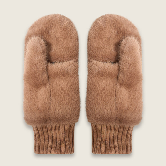 Fake fur handschoenen ( Zand)