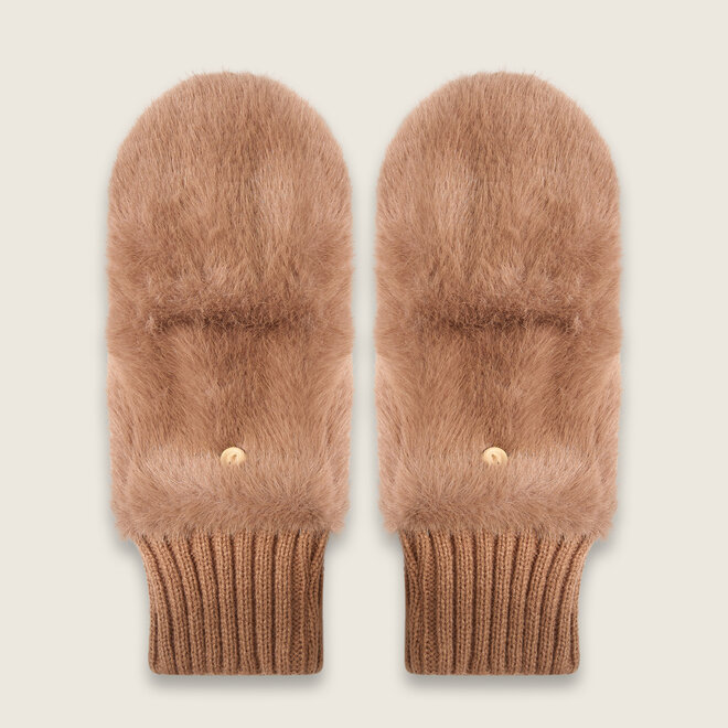 mitten fake fur ( Sand)