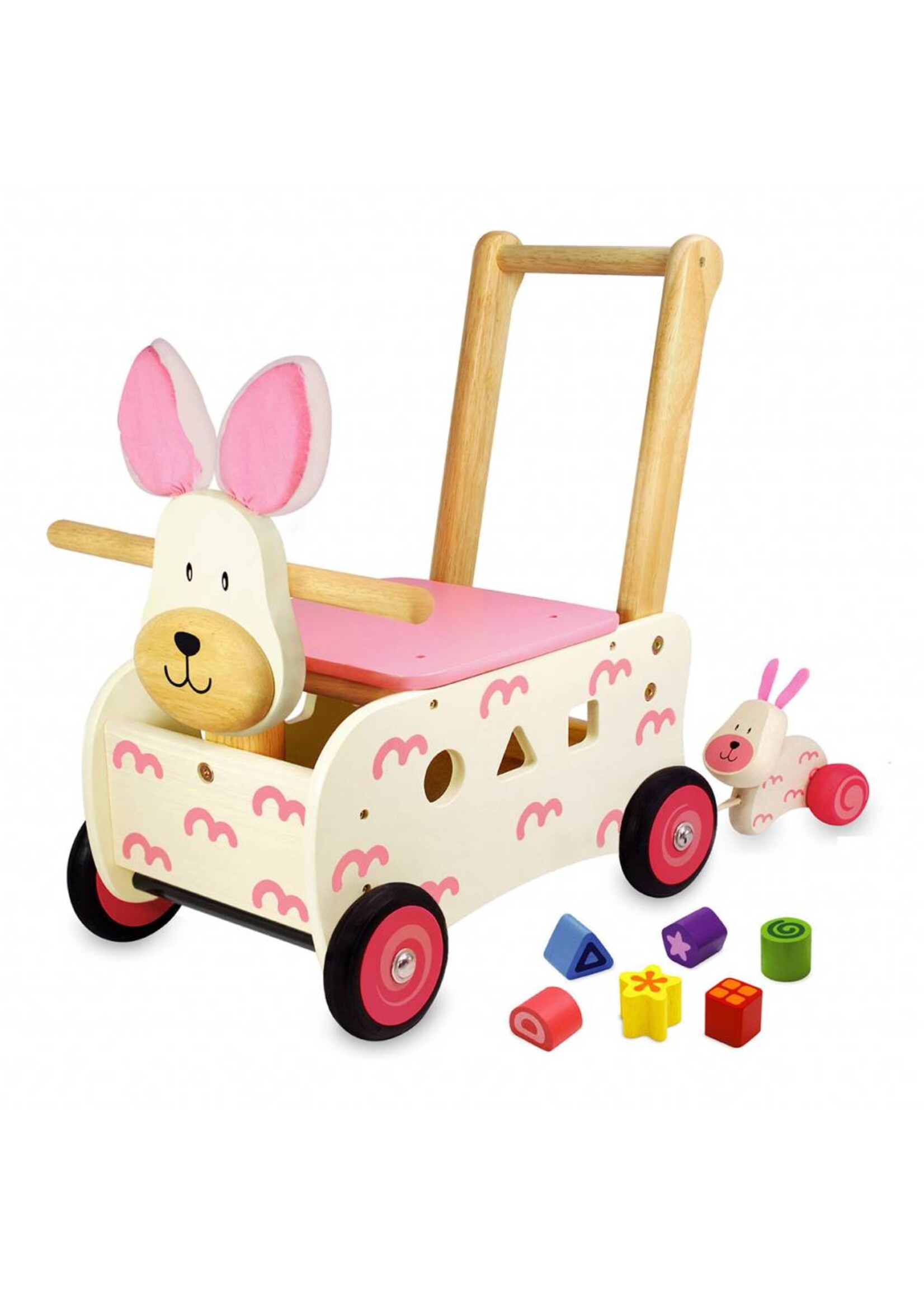 Thimbletoys Loop- en sorteerwagen Konijn