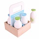 Thimbletoys Houten Kistje met Melkflessen, 5dlg. Thimbletoys Houten Kistje met Melkflessen, 5dlg.