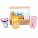 Thimbletoys Houten Kistje met Zuivelproducten, 7dlg. Thimbletoys Houten Kistje met Zuivelproducten, 7dlg.