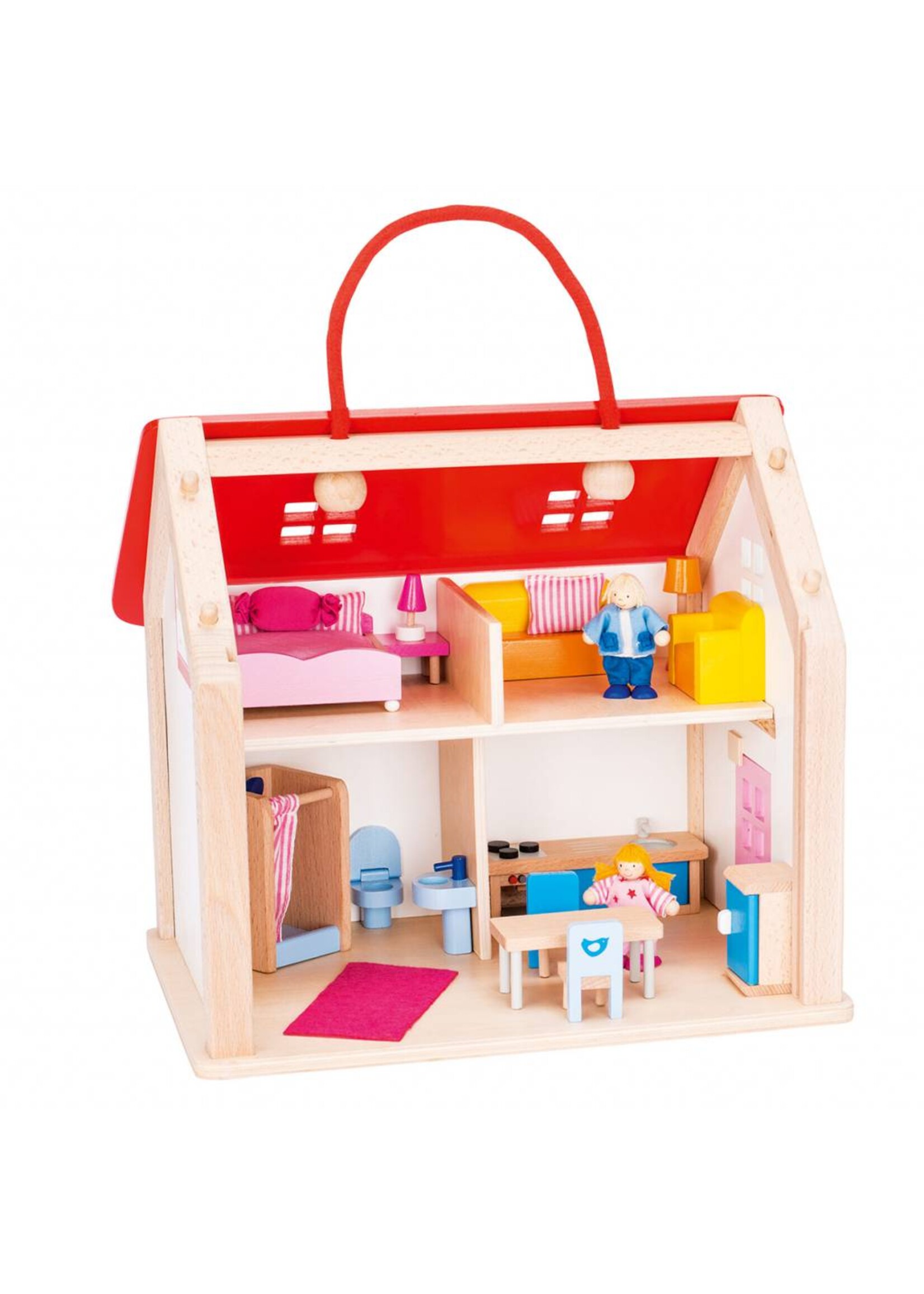 Thimbletoys Houten Poppenhuis Koffer met Accessoires