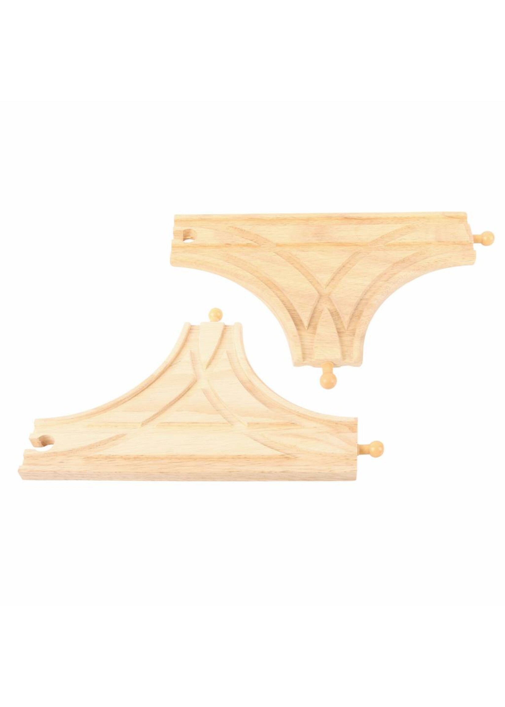 Thimbletoys Houten Rails - T-splitsing, 2st.