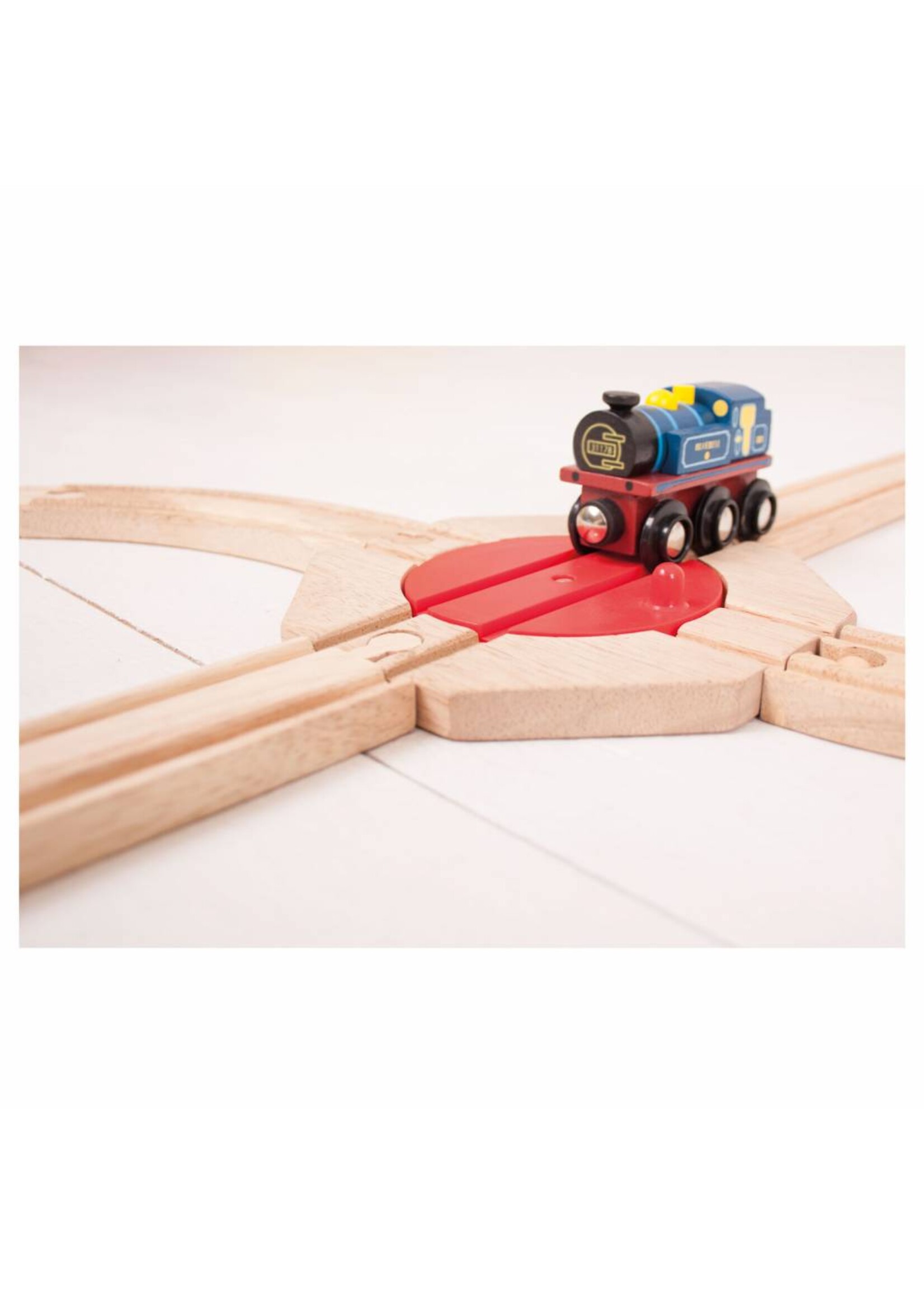 Thimbletoys Houten Rails - 4-richting Draaiplateau