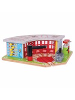 Thimbletoys Houten Rails - Luxe Remise voor 5 Treinen