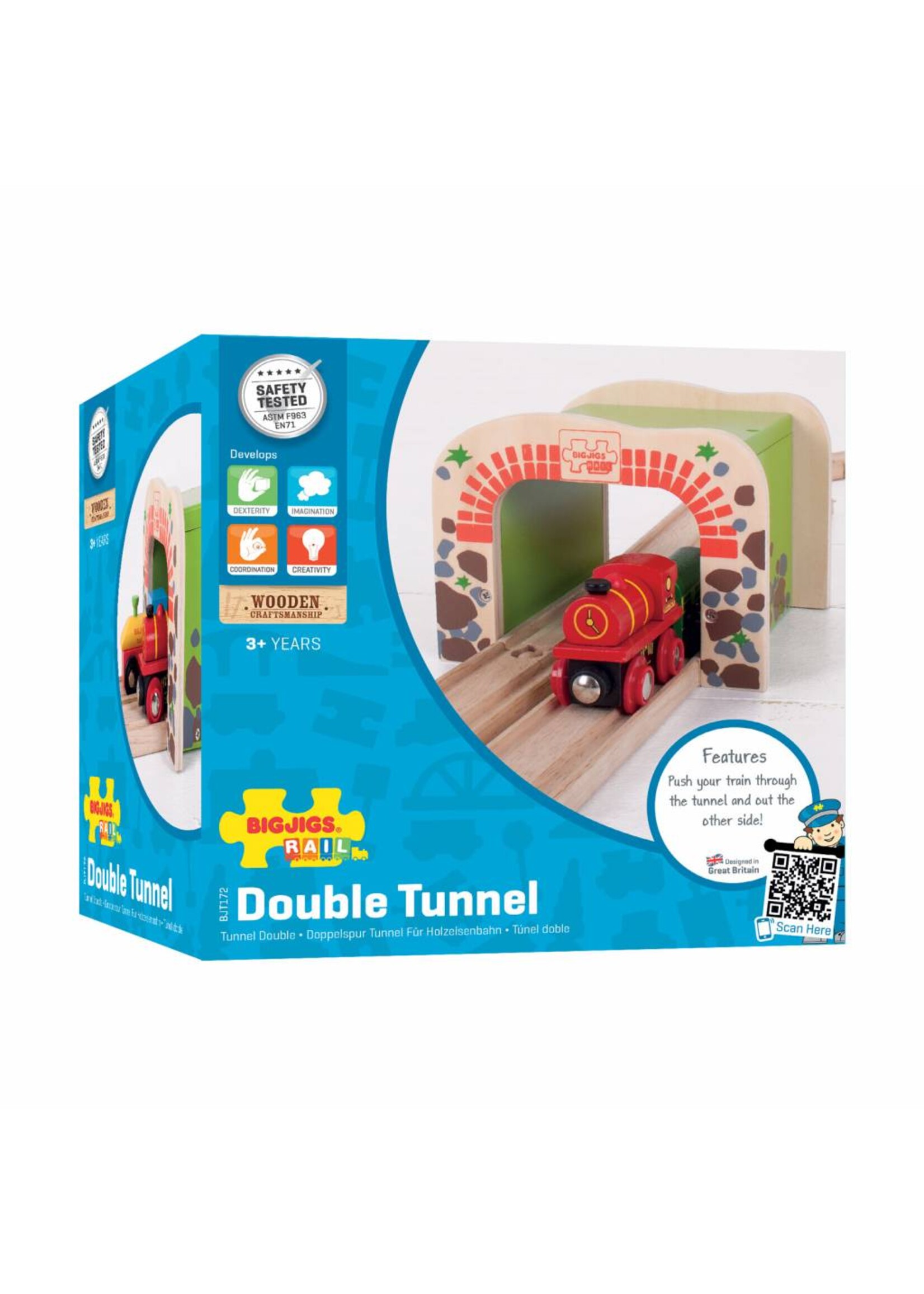 Thimbletoys Houten Rails - Dubbelspoor Tunnel