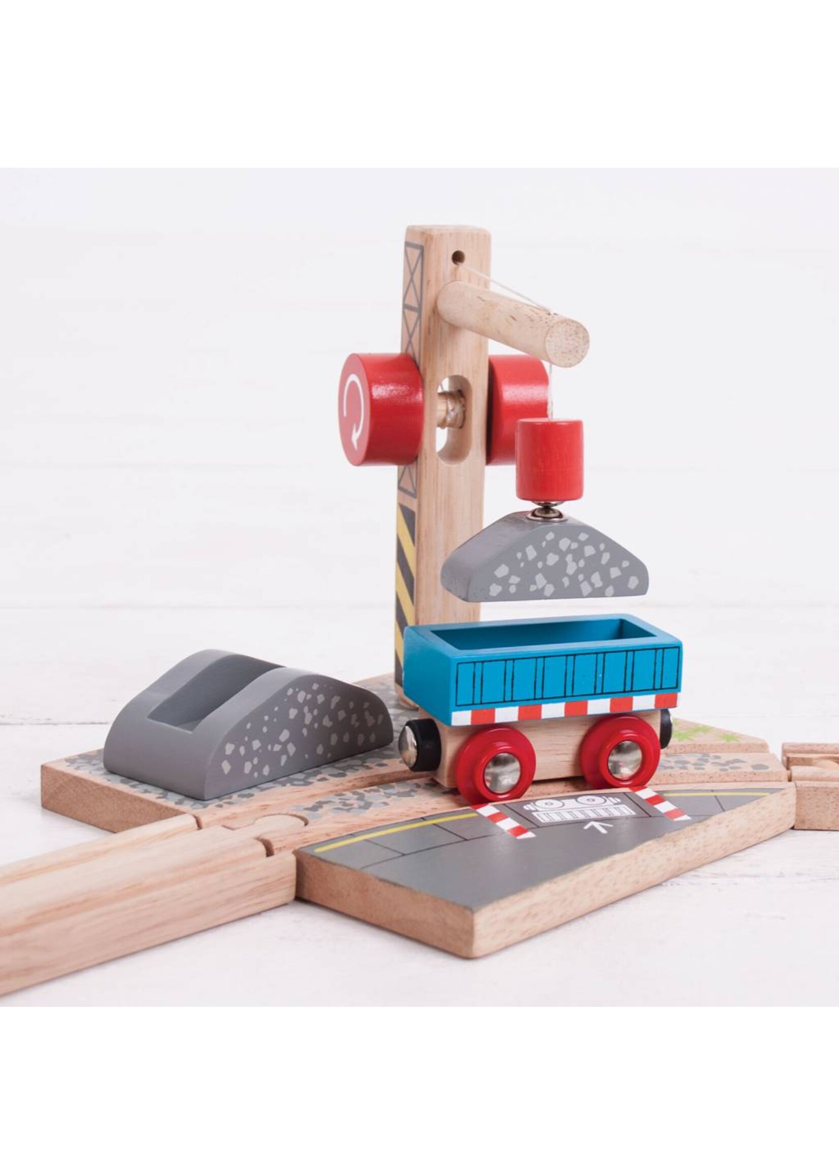 Thimbletoys Houten Rails - Gravel Kraan