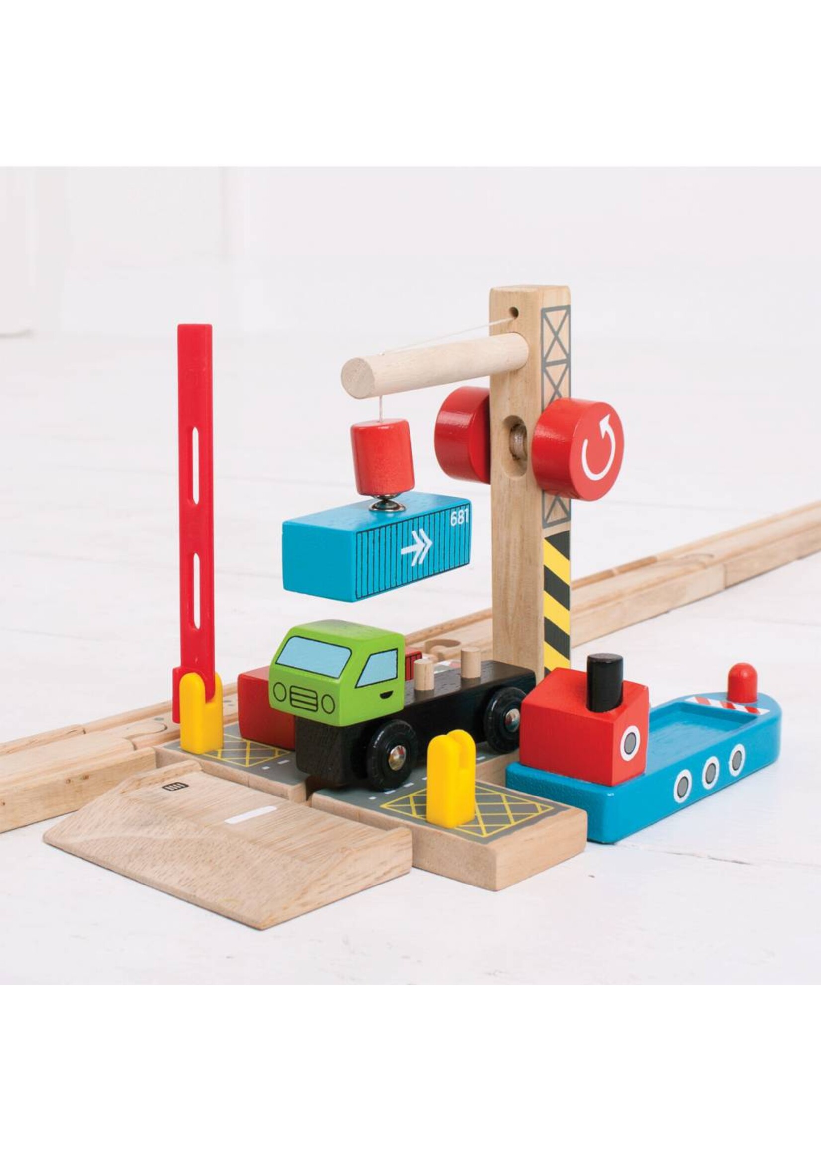 Thimbletoys Houten Rails - Container Scheepswerf