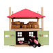 Kids Globe Kids Globe Houten Hooiberg met Berging 1:32 - Roze Kids Globe Kids Globe Houten Hooiberg met Berging 1:32 - Roze