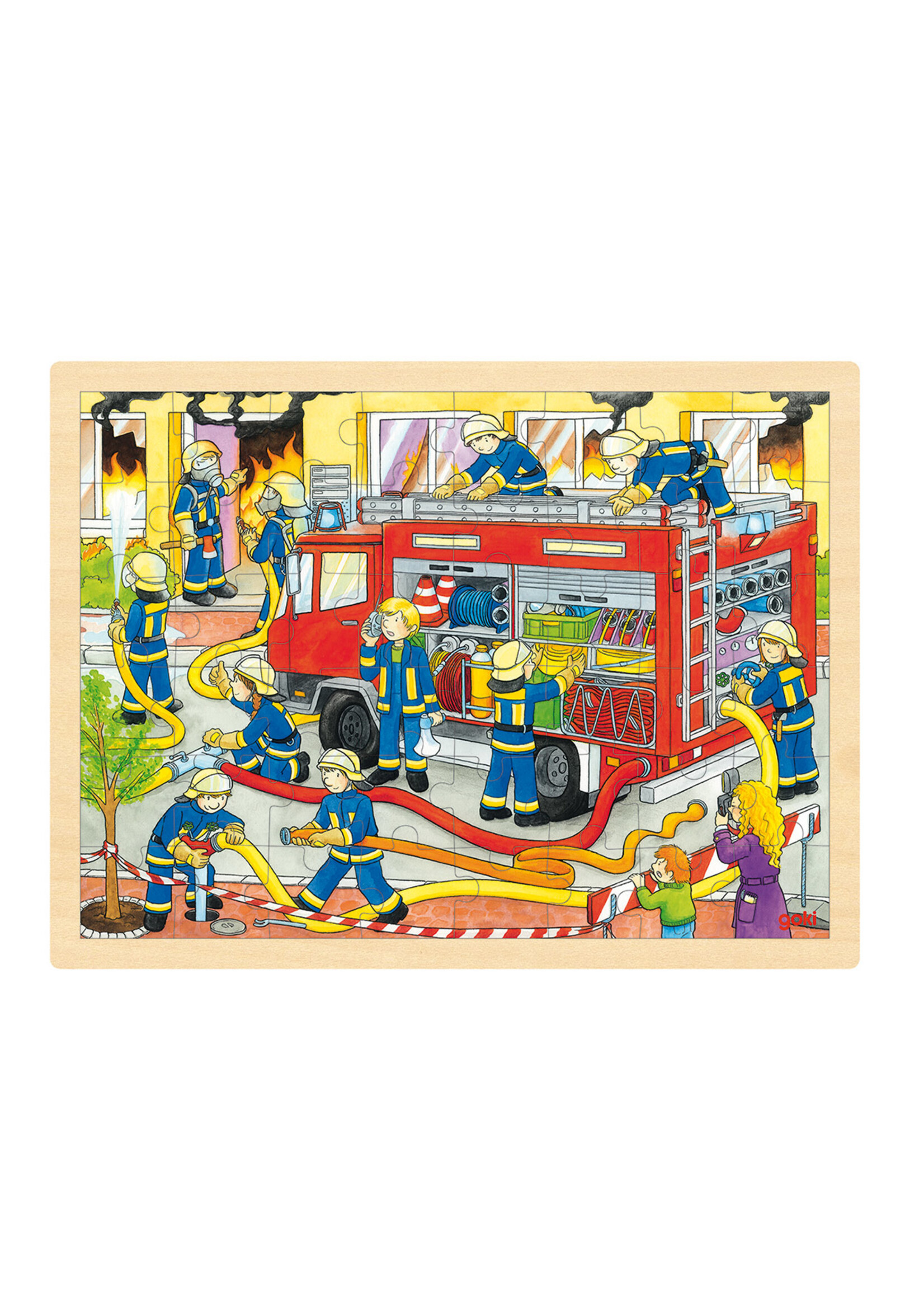 Goki  Houten Legpuzzel - Brandweer, 48st.