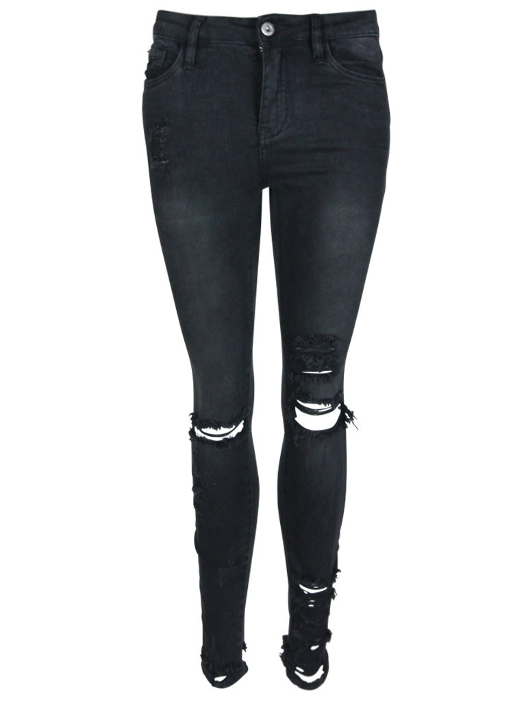 Queen Hearts Skinny Jeans Rips Detail 