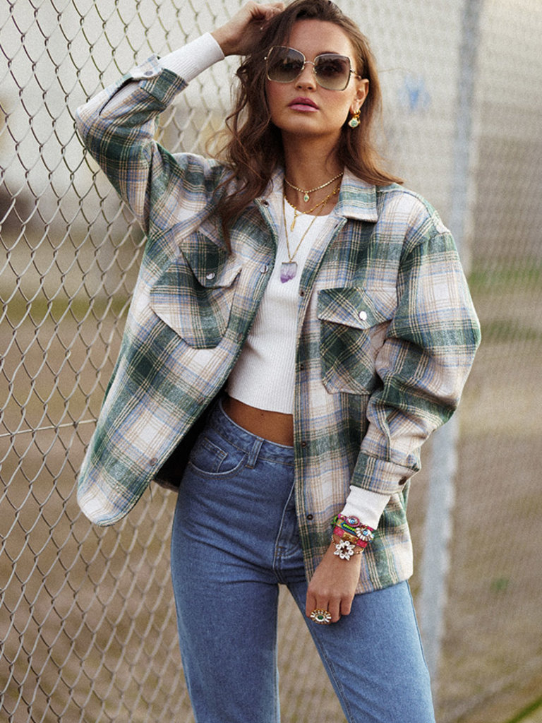 green checkered jacket