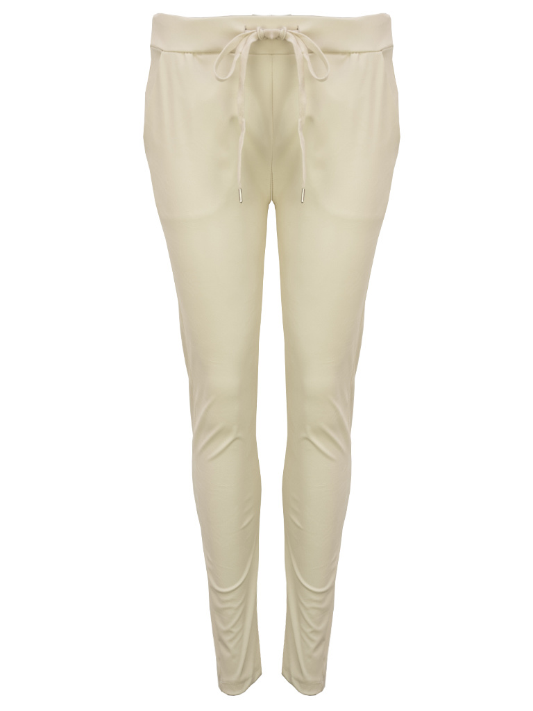 Faux Leather Jogger - Beige - Godly Store
