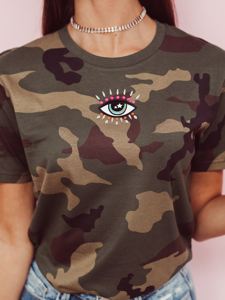Godly the Label Eye Candy Tee Neon/Camo - Middle
