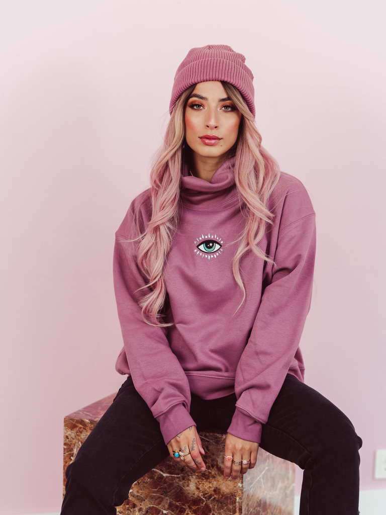 Godly the Label Sweater Col Eye Candy Crystal - Mauve