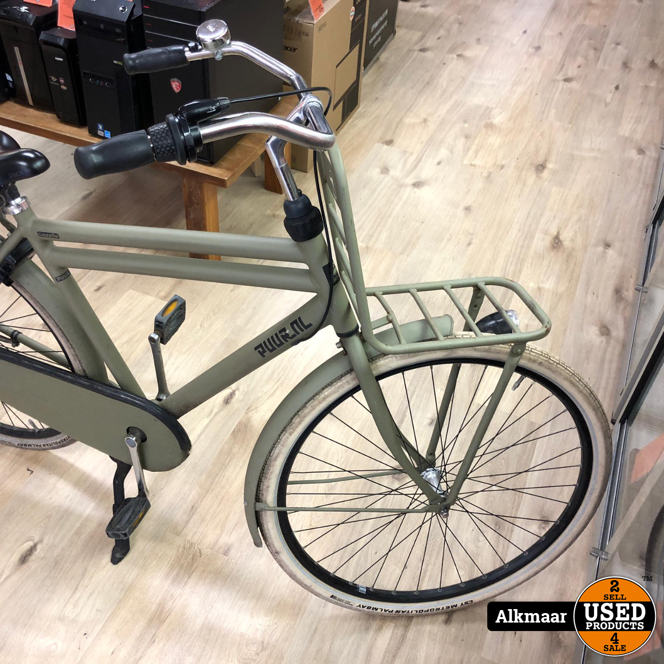 Gazelle Puur NL herenfiets groen transporter - Used Products