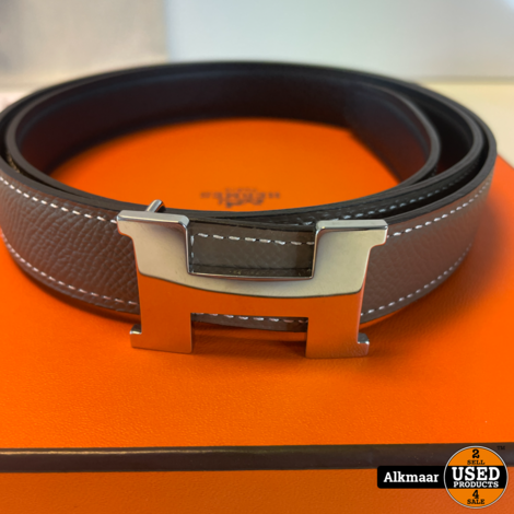 HERMES Mini H belt buckle Reversible leather strap 24 mm | In Doos