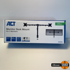 ACT AC8302 Monitorarm | Bureausteun | 2 Schermen t/m 32 inch | Zwart