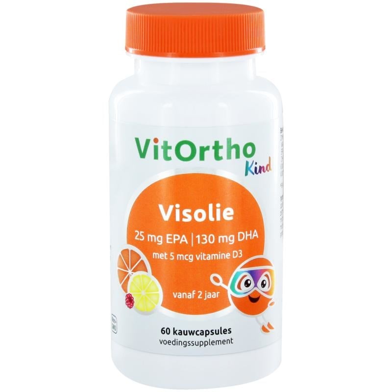 VitOrtho Visolie 25 mg EPA I 130 mg DHA (Kind) (60 kauwtabl)