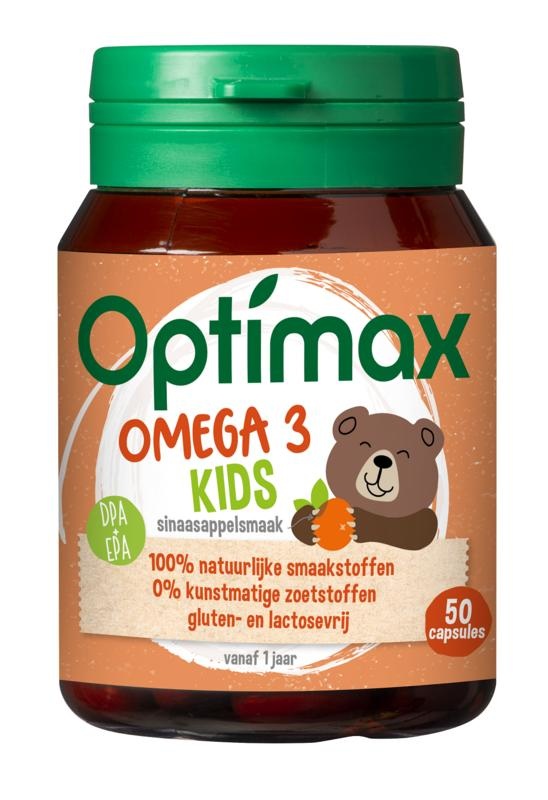 Optimax Kinder omega 3 sinaasappel (50 Kauwtabletten)