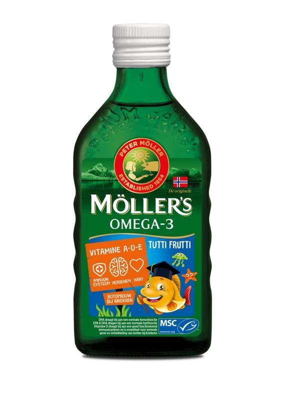 Mollers Mollers Omega-3 levertraan tutti frutti (250 ml)