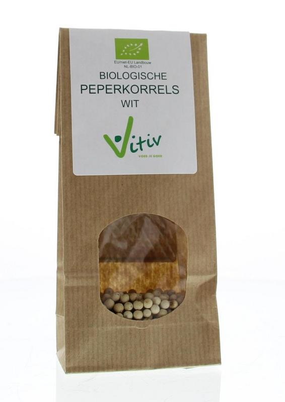 Vitiv Vitiv Peperkorrels wit bio (40 gr)