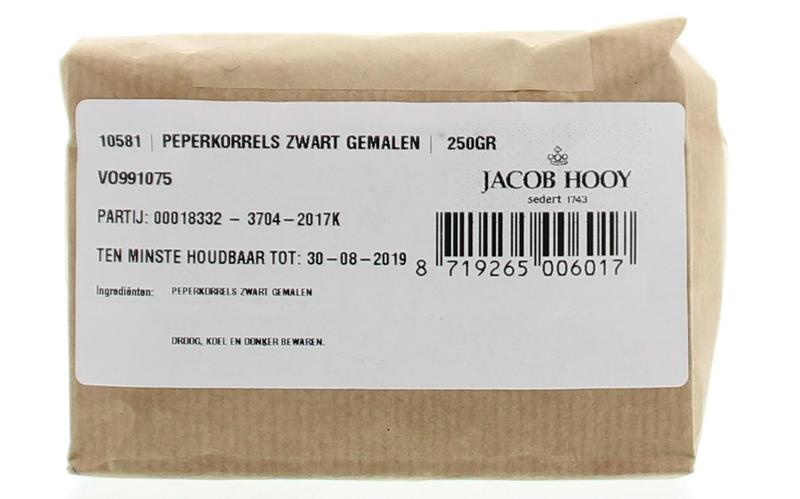 Jacob Hooy Jacob Hooy Peper zwart gemalen (250 gr)