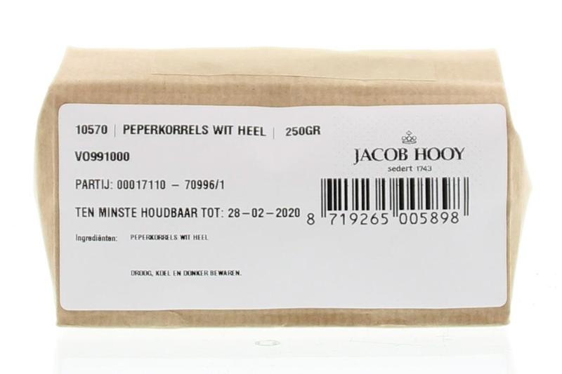 Jacob Hooy Jacob Hooy Peperkorrels wit heel (250 gr)