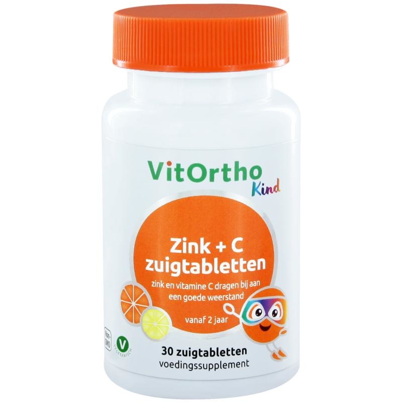 VitOrtho VitOrtho Zink + C kind zuigtabl (30 zuigtabl)