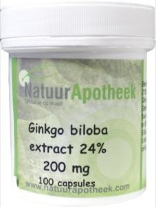 Natuurapotheek Ginkgo biloba 24% 200 mg (100 capsules)