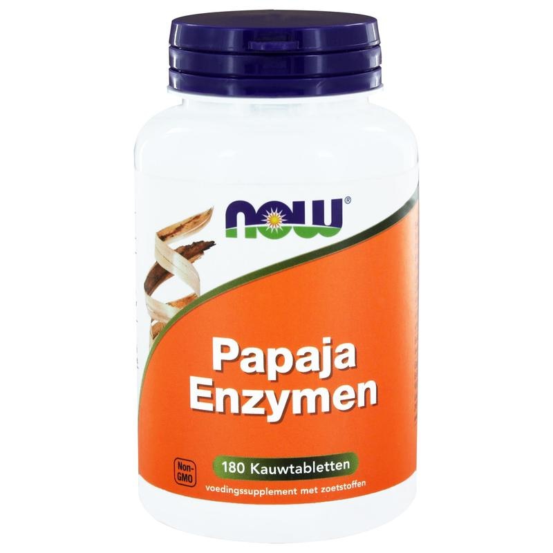 Now NOW Papaya enzymen kauwtabl (180 kauwtabl)