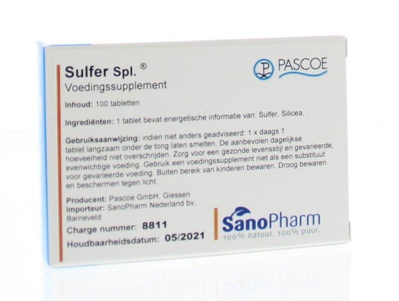 Pascoe Sulfer similiaplex (100 tabletten)