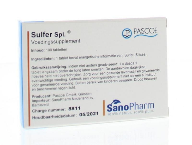 Pascoe Sulfer similiaplex (100 tabletten)