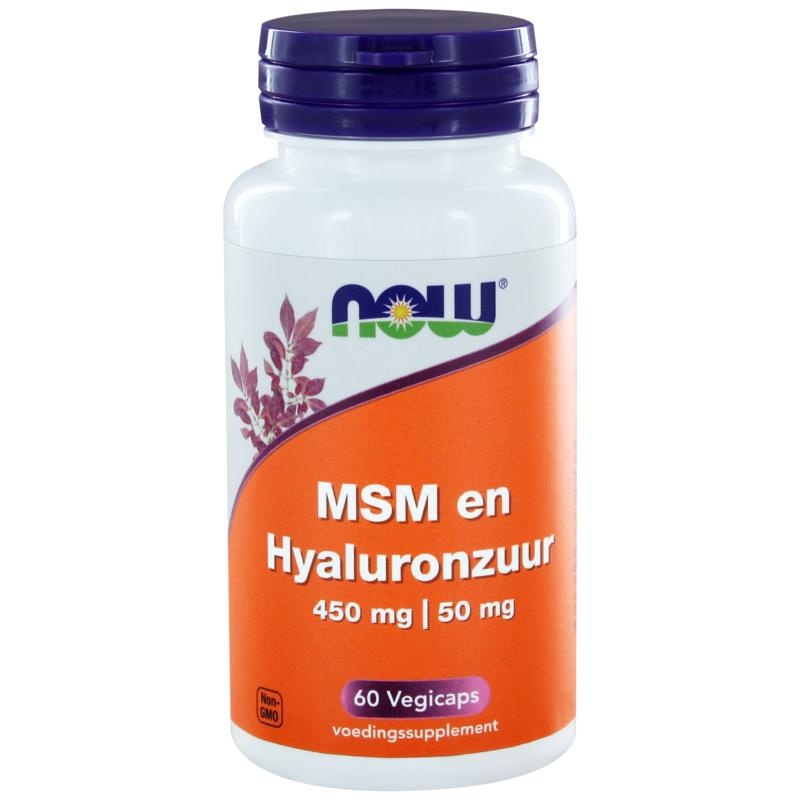 Now NOW MSM 450 mg en Hyaluronzuur 50 mg (60 vcaps)