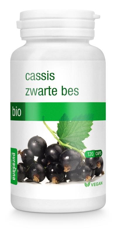 Purasana Zwarte bes/cassis vegan bio (120 vega caps) Purasana Zwarte bes/cassis vegan bio (120 vega caps)