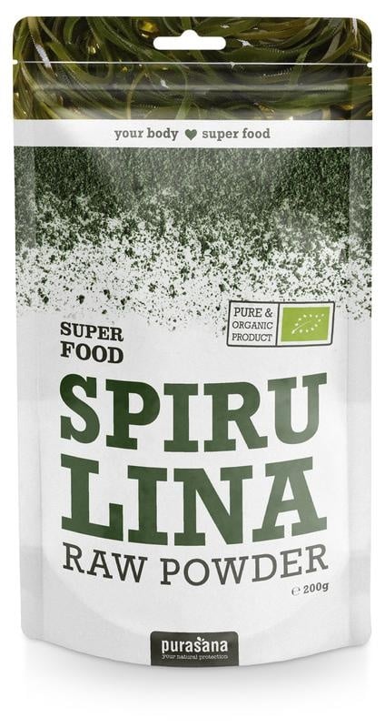 Purasana Spirulina poeder/poudre spiruline vegan bio (200 Gram)