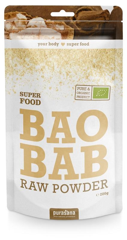 Purasana Baobab poeder/poudre vegan bio (200 Gram) Purasana Baobab poeder/poudre vegan bio (200 Gram)