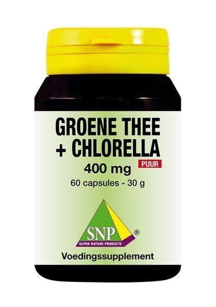 SNP SNP Groene thee chlorella 400 mg puur (60 caps)