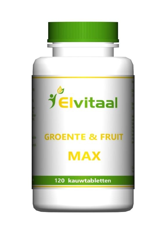 Elvitaal Elvitaal/elvitum Groente en fruit max (120 Kauwtab)